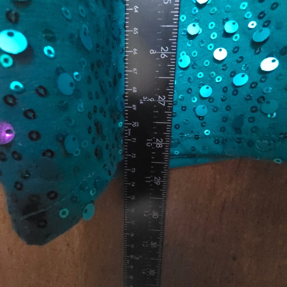 Lane Bryant Teal Blue Sequin V-Neck Dolman Sleeve Top Plus Size 22/24 NWT - Picture 5 of 6